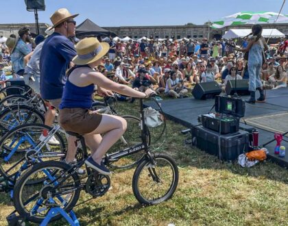 Newport Folk Festival features stage powered by bicycles